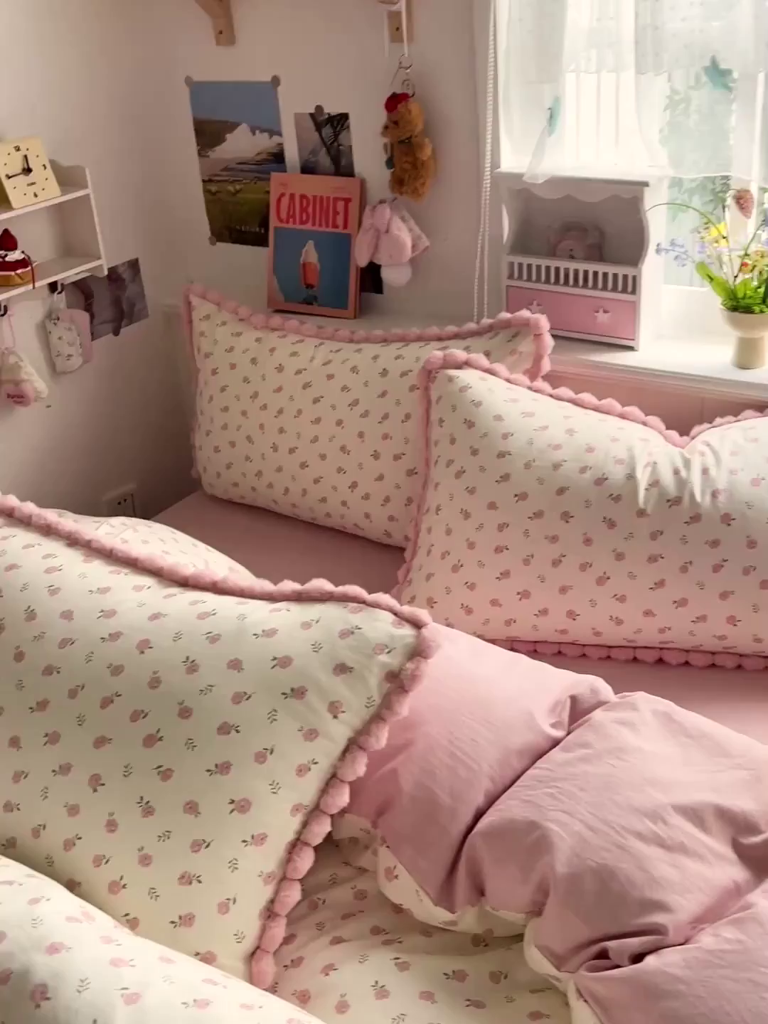 91家纺网 家纺一手货源 找家纺 （总）鑫利来家纺 2026新款毛球款四件套古法水洗棉韩式法式花边四件套被套学生床单三件套