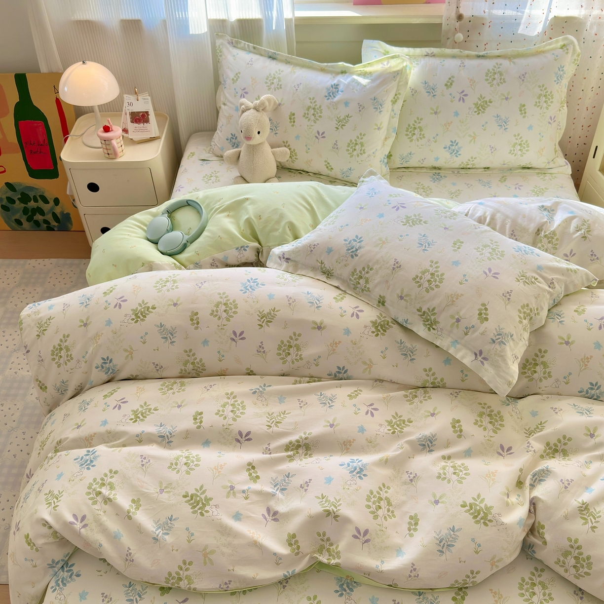 91家纺网 家纺一手货源 找家纺 典雅家纺 2026新款12868全棉纯棉印花四件套 花丛小艺