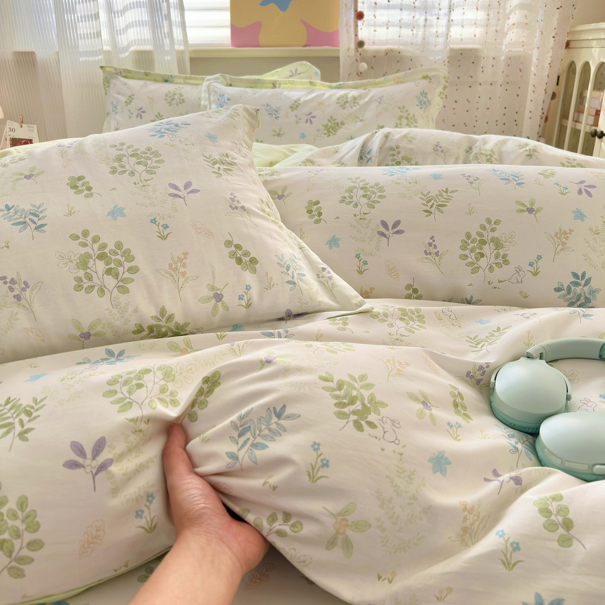 91家纺网 家纺一手货源 找家纺 典雅家纺 2026新款12868全棉纯棉印花四件套 花丛小艺