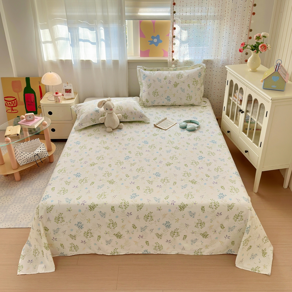 91家纺网 家纺一手货源 找家纺 典雅家纺 2026新款12868全棉纯棉印花四件套 花丛小艺