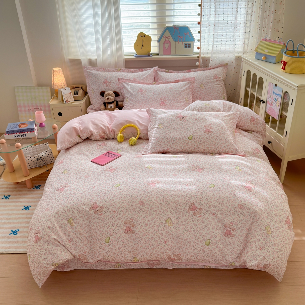 91家纺网 家纺一手货源 找家纺 典雅家纺 2026新款12868全棉纯棉印花四件套 花样萌宠