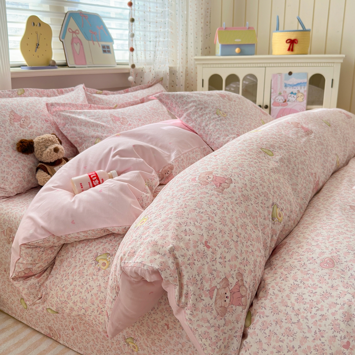 91家纺网 家纺一手货源 找家纺 典雅家纺 2026新款12868全棉纯棉印花四件套 花样萌宠