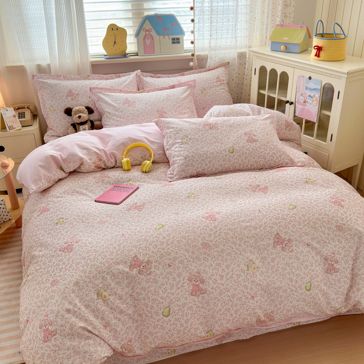 91家纺网 家纺一手货源 找家纺 典雅家纺 2026新款12868全棉纯棉印花四件套 花样萌宠