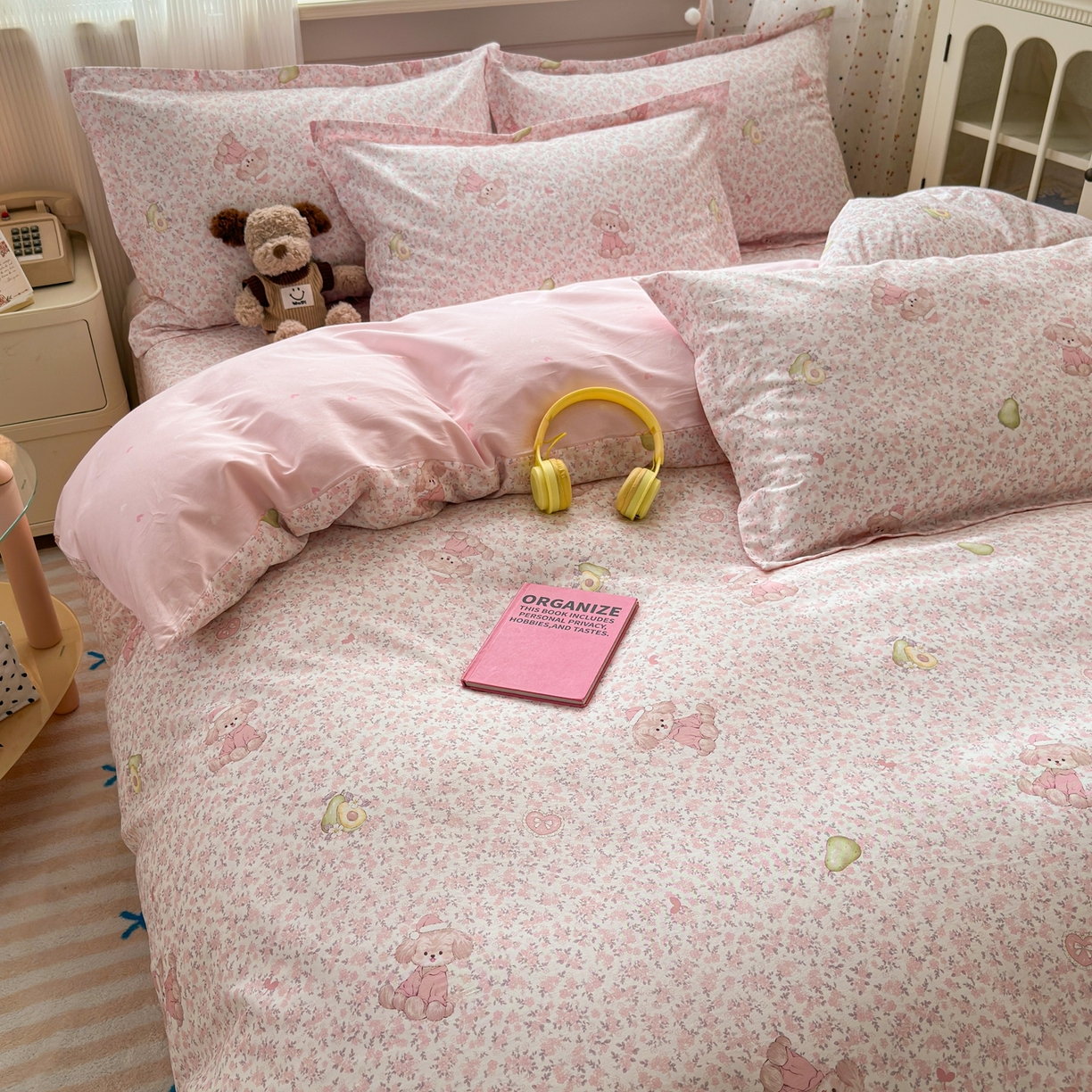 91家纺网 家纺一手货源 找家纺 典雅家纺 2026新款12868全棉纯棉印花四件套 花样萌宠