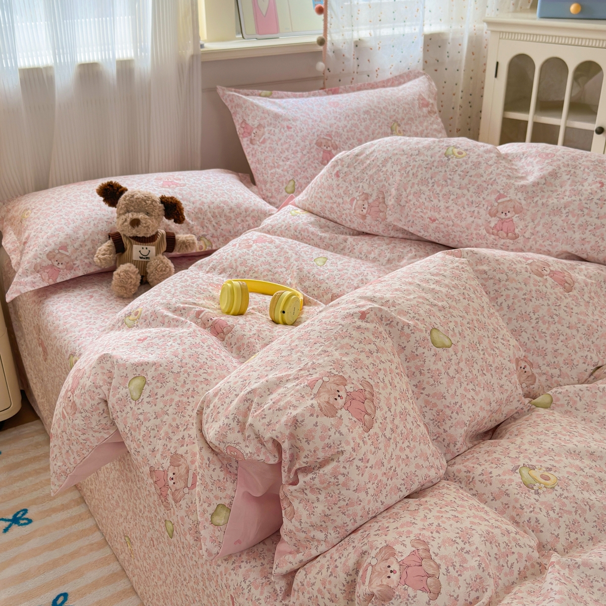 91家纺网 家纺一手货源 找家纺 典雅家纺 2026新款12868全棉纯棉印花四件套 花样萌宠