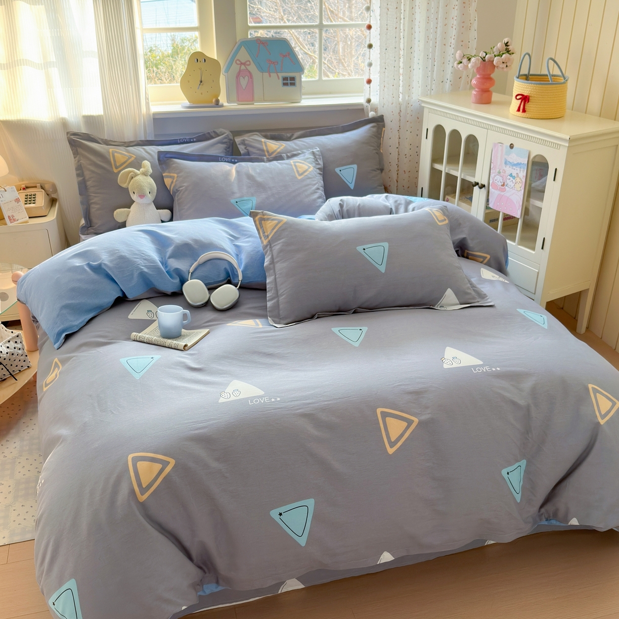 91家纺网 家纺一手货源 找家纺 典雅家纺 2026新款12868全棉纯棉印花四件套 吉米