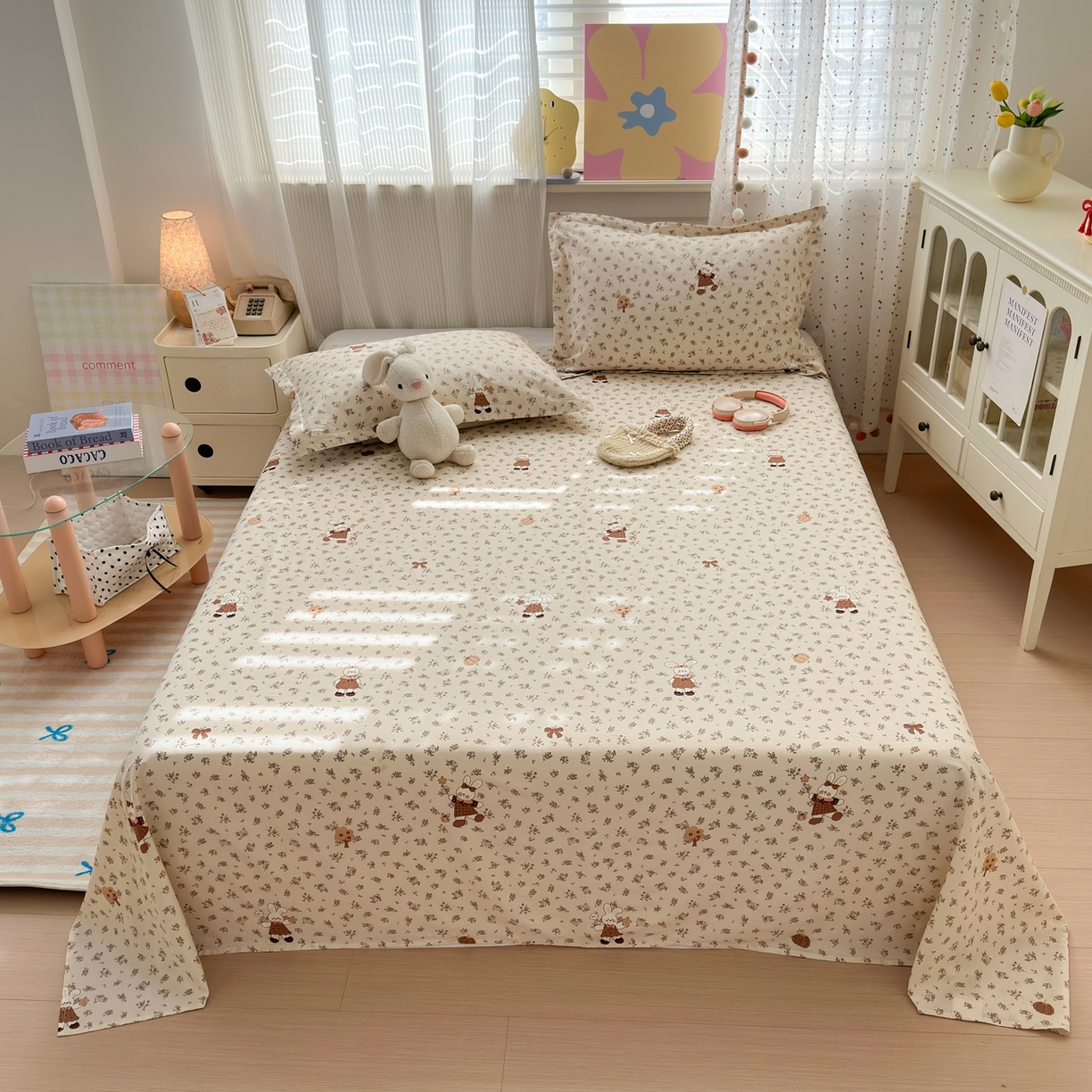 91家纺网 家纺一手货源 找家纺 典雅家纺 2026新款12868全棉纯棉印花四件套 南瓜甜心