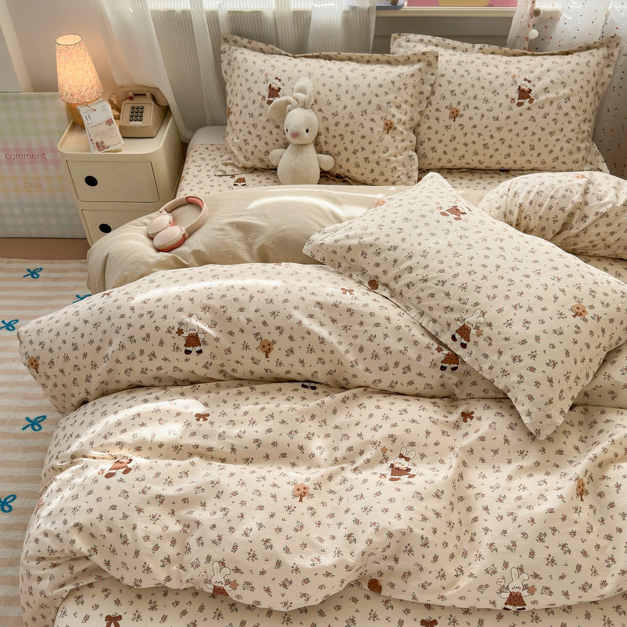 91家纺网 家纺一手货源 找家纺 典雅家纺 2026新款12868全棉纯棉印花四件套 南瓜甜心