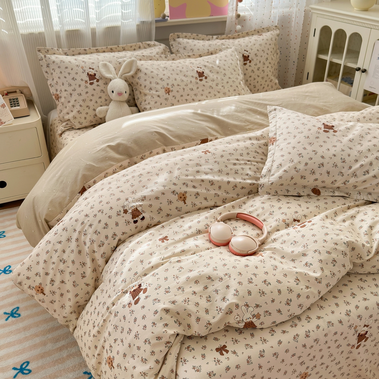 91家纺网 家纺一手货源 找家纺 典雅家纺 2026新款12868全棉纯棉印花四件套 南瓜甜心