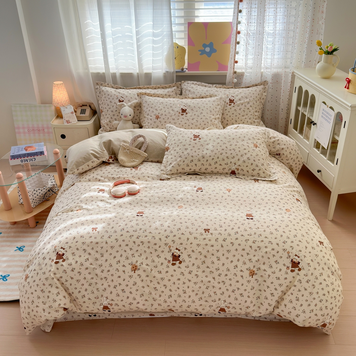 91家纺网 家纺一手货源 找家纺 典雅家纺 2026新款12868全棉纯棉印花四件套 南瓜甜心