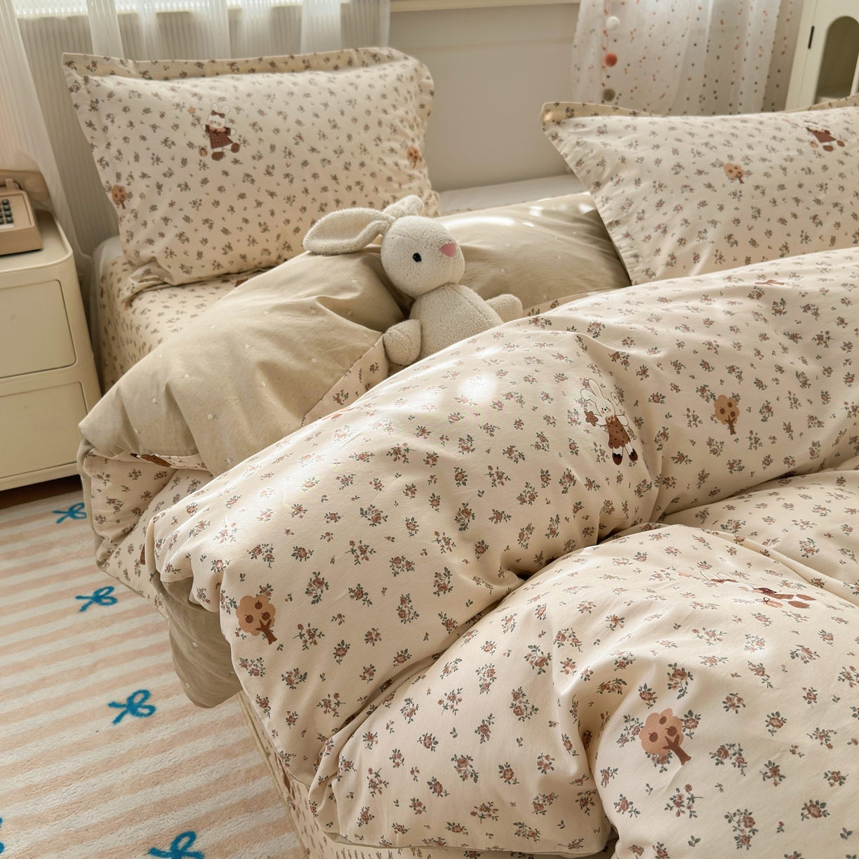 91家纺网 家纺一手货源 找家纺 典雅家纺 2026新款12868全棉纯棉印花四件套 南瓜甜心