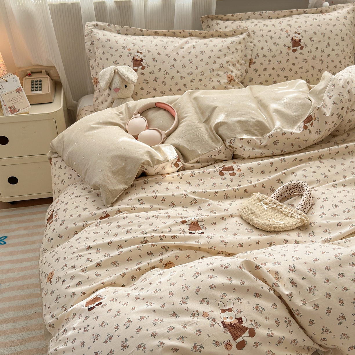 91家纺网 家纺一手货源 找家纺 典雅家纺 2026新款12868全棉纯棉印花四件套 南瓜甜心