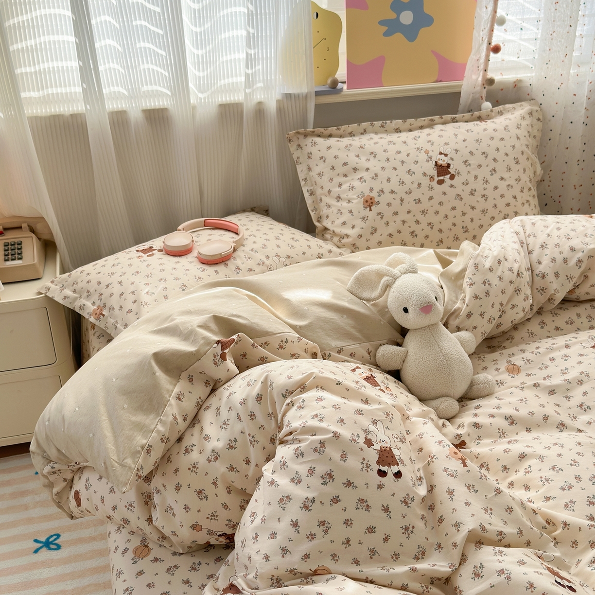 91家纺网 家纺一手货源 找家纺 典雅家纺 2026新款12868全棉纯棉印花四件套 南瓜甜心