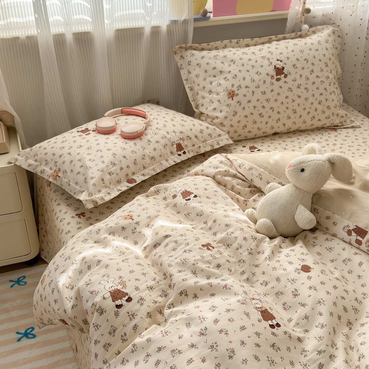 91家纺网 家纺一手货源 找家纺 典雅家纺 2026新款12868全棉纯棉印花四件套 南瓜甜心