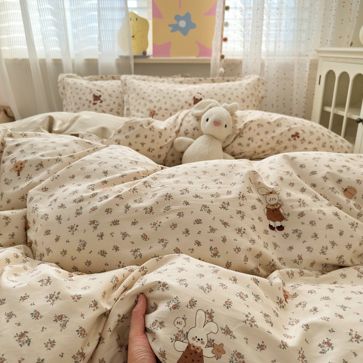 91家纺网 家纺一手货源 找家纺 典雅家纺 2026新款12868全棉纯棉印花四件套 南瓜甜心