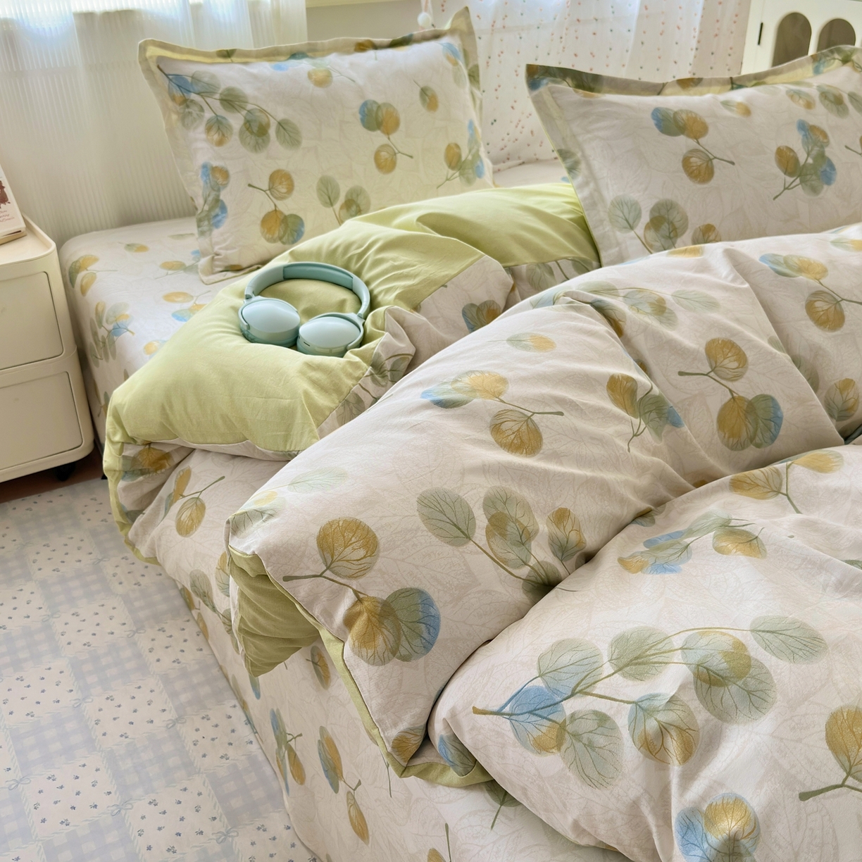 91家纺网 家纺一手货源 找家纺 典雅家纺 2026新款12868全棉纯棉印花四件套 秋飘铃