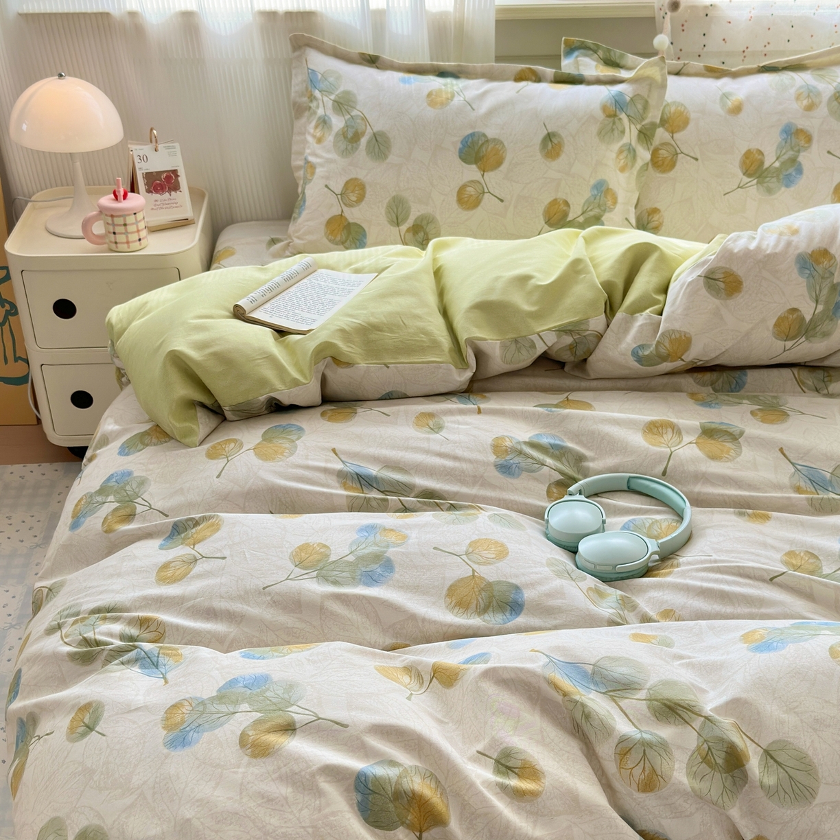 91家纺网 家纺一手货源 找家纺 典雅家纺 2026新款12868全棉纯棉印花四件套 秋飘铃