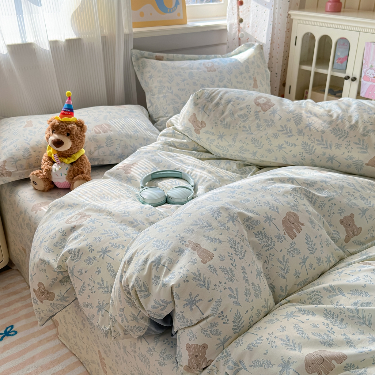 91家纺网 家纺一手货源 找家纺 典雅家纺 2026新款12868全棉纯棉印花四件套 森林小镇