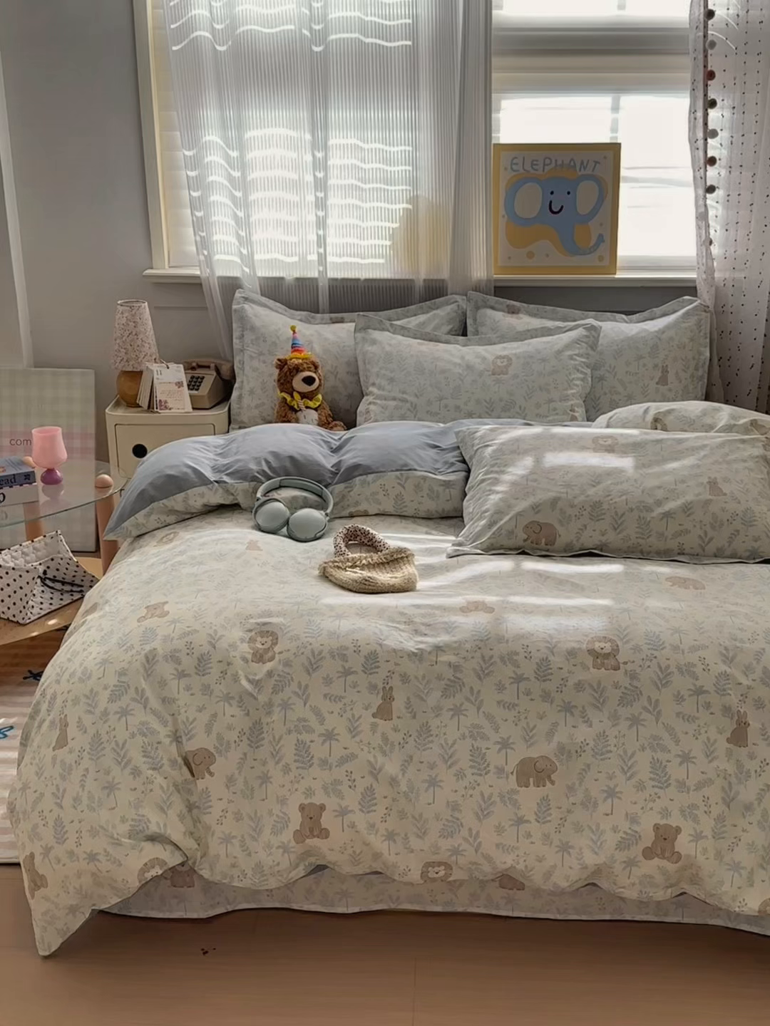 91家纺网 家纺一手货源 找家纺 典雅家纺 2026新款12868全棉纯棉印花四件套 森林小镇