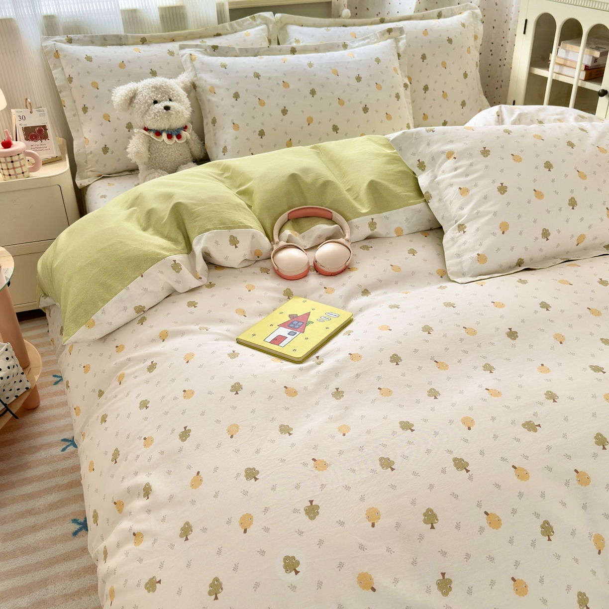 91家纺网 家纺一手货源 找家纺 典雅家纺 2026新款12868全棉纯棉印花四件套 树拾光