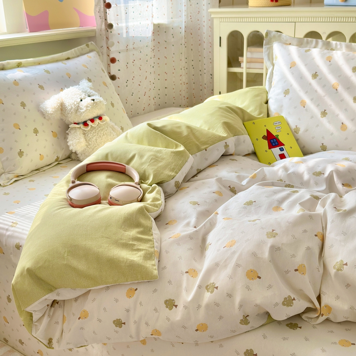 91家纺网 家纺一手货源 找家纺 典雅家纺 2026新款12868全棉纯棉印花四件套 树拾光