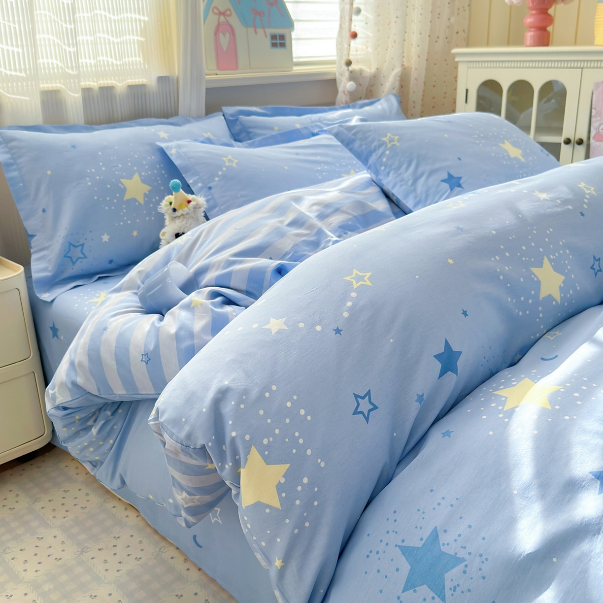 典雅家纺 2026新款12868全棉纯棉印花四件套 五星集