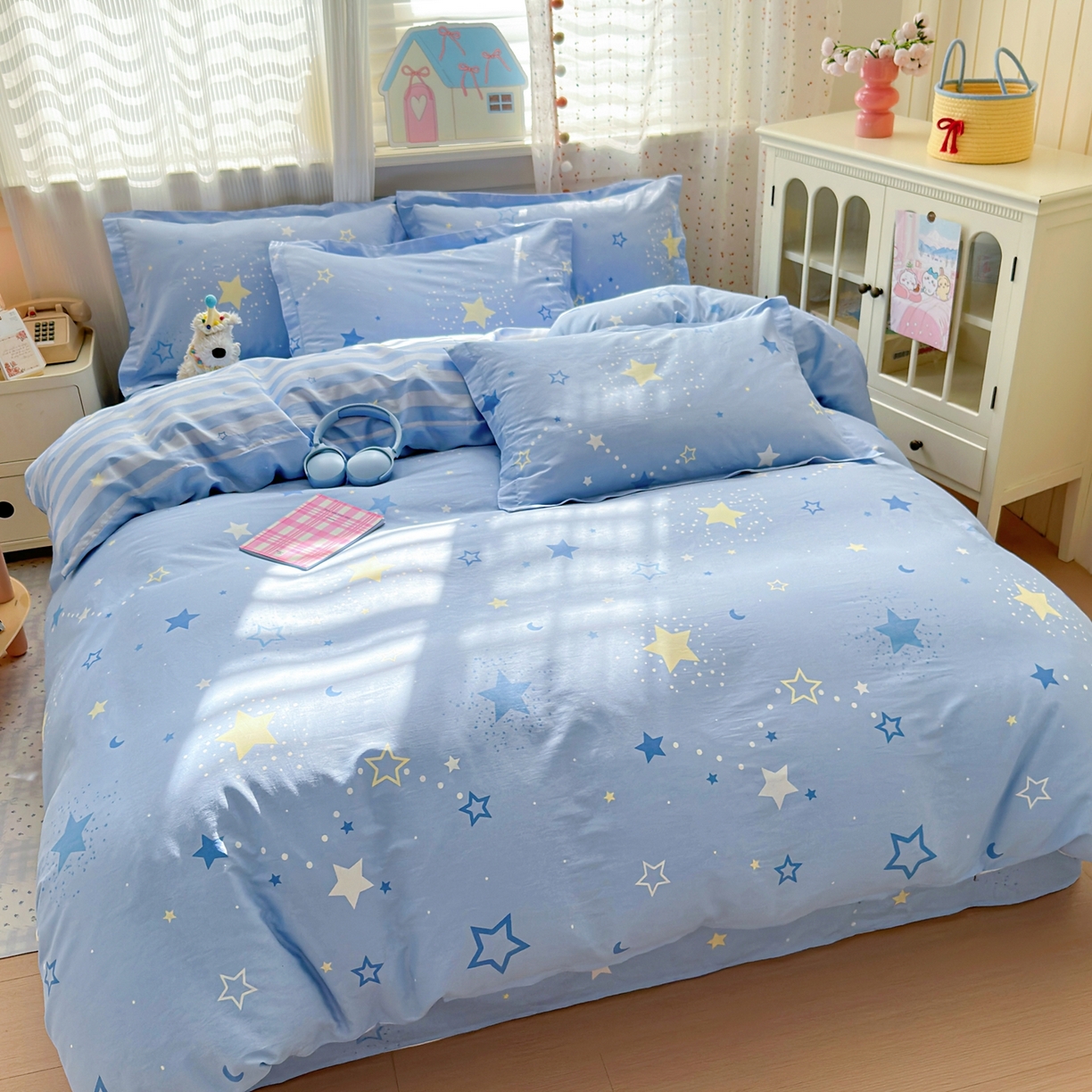 91家纺网 家纺一手货源 找家纺 典雅家纺 2026新款12868全棉纯棉印花四件套 五星集