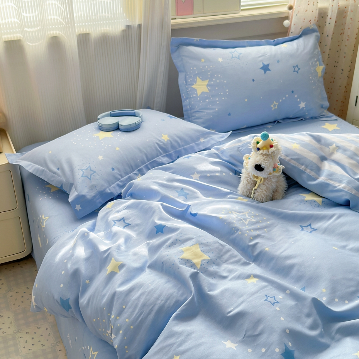 91家纺网 家纺一手货源 找家纺 典雅家纺 2026新款12868全棉纯棉印花四件套 五星集