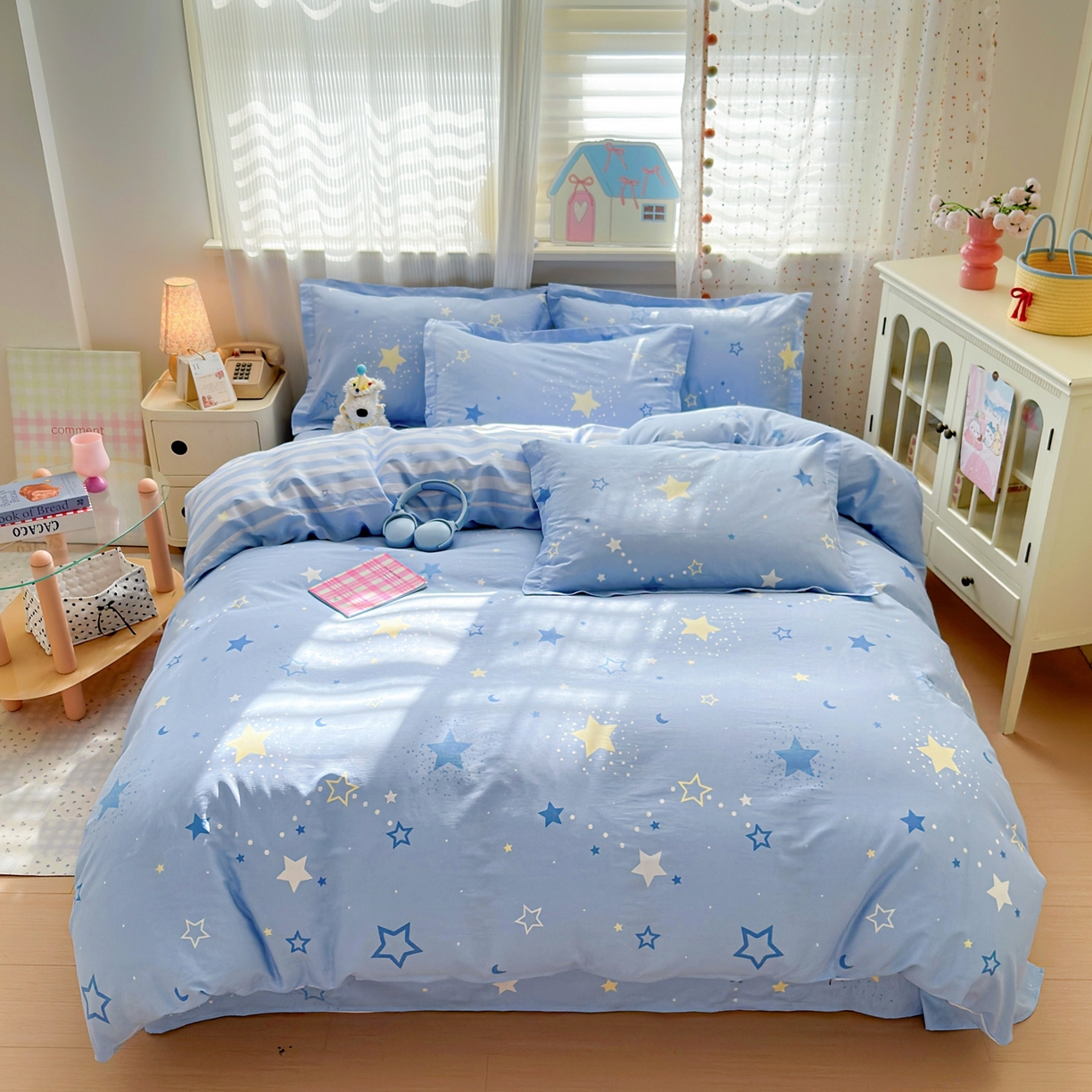 91家纺网 家纺一手货源 找家纺 典雅家纺 2026新款12868全棉纯棉印花四件套 五星集