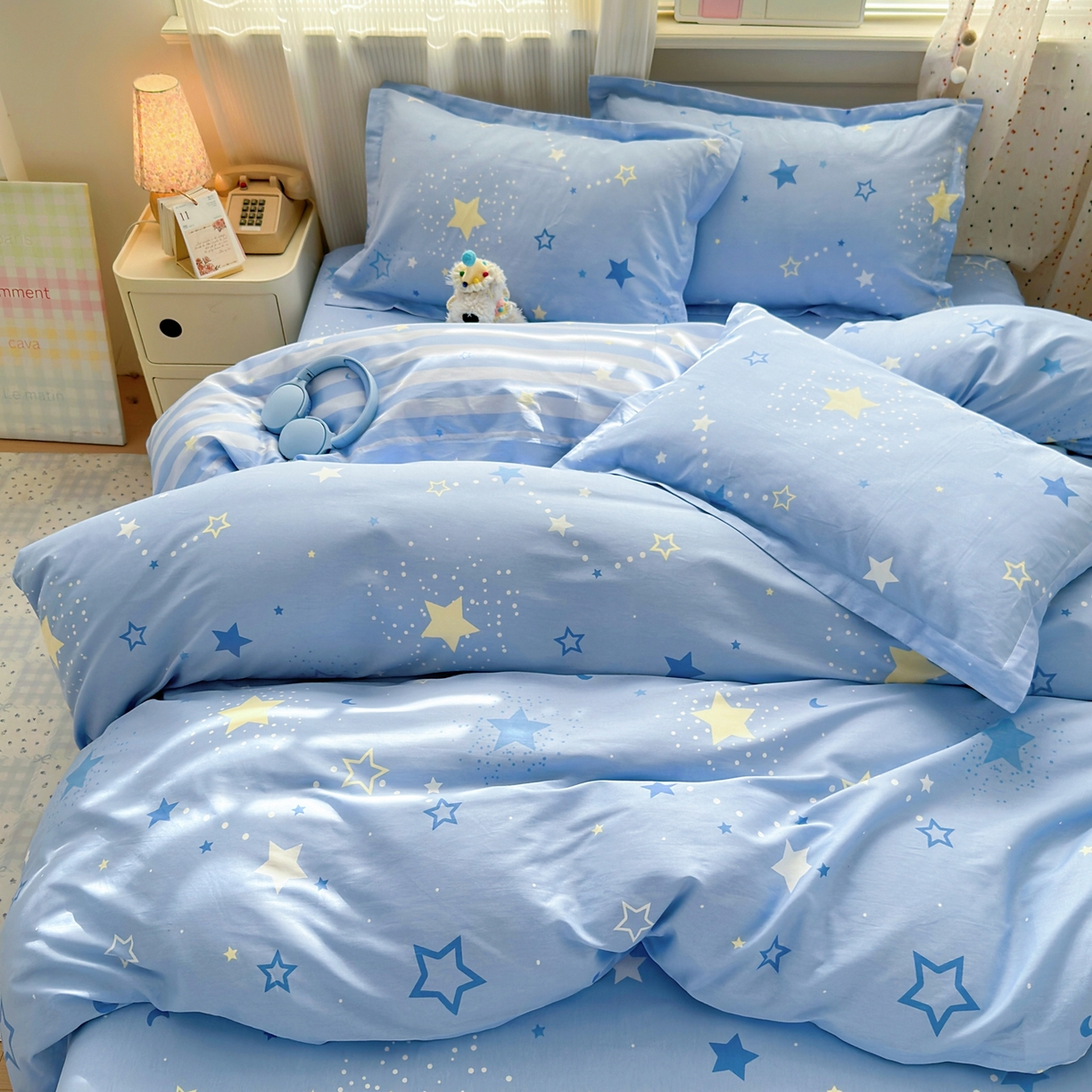 91家纺网 家纺一手货源 找家纺 典雅家纺 2026新款12868全棉纯棉印花四件套 五星集