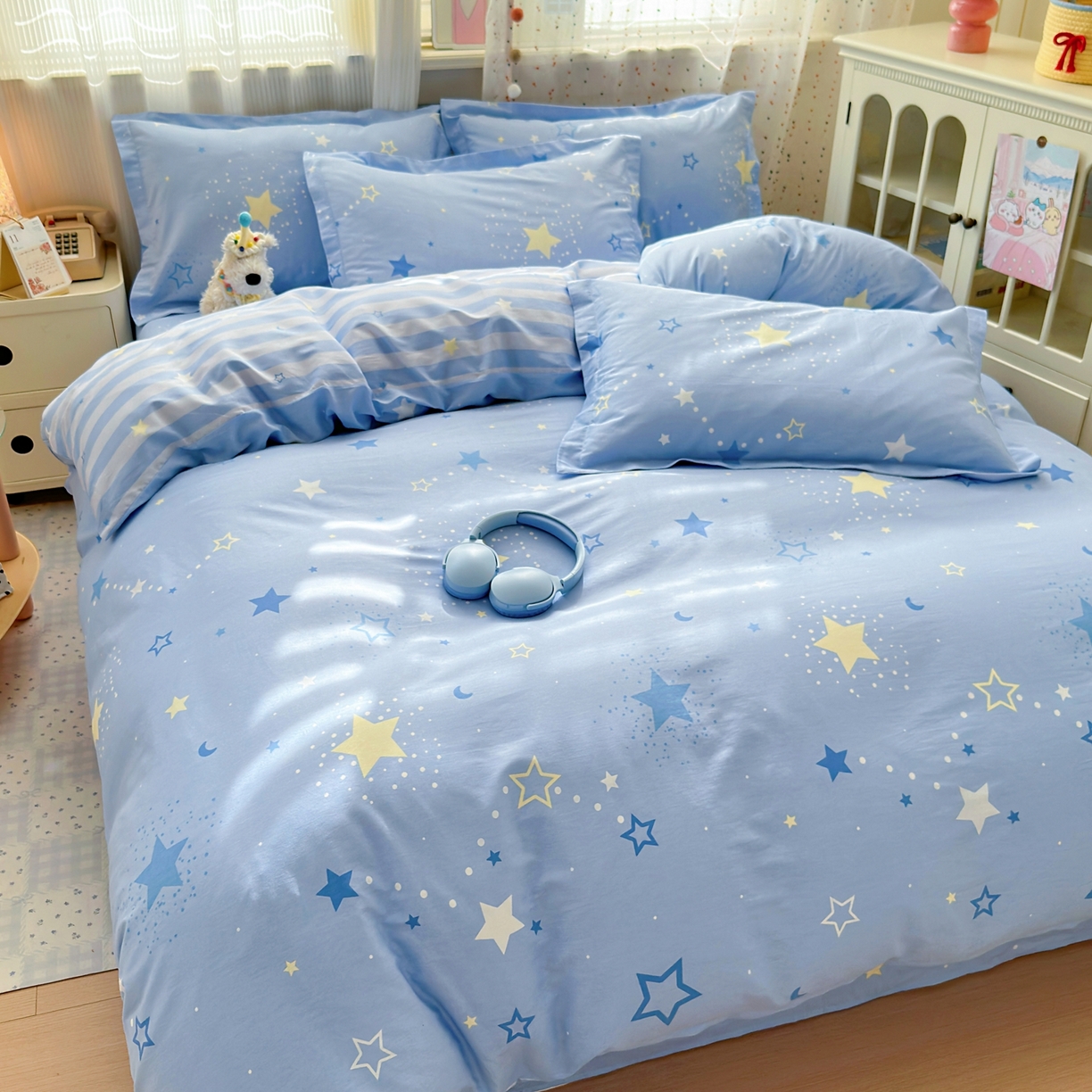 91家纺网 家纺一手货源 找家纺 典雅家纺 2026新款12868全棉纯棉印花四件套 五星集