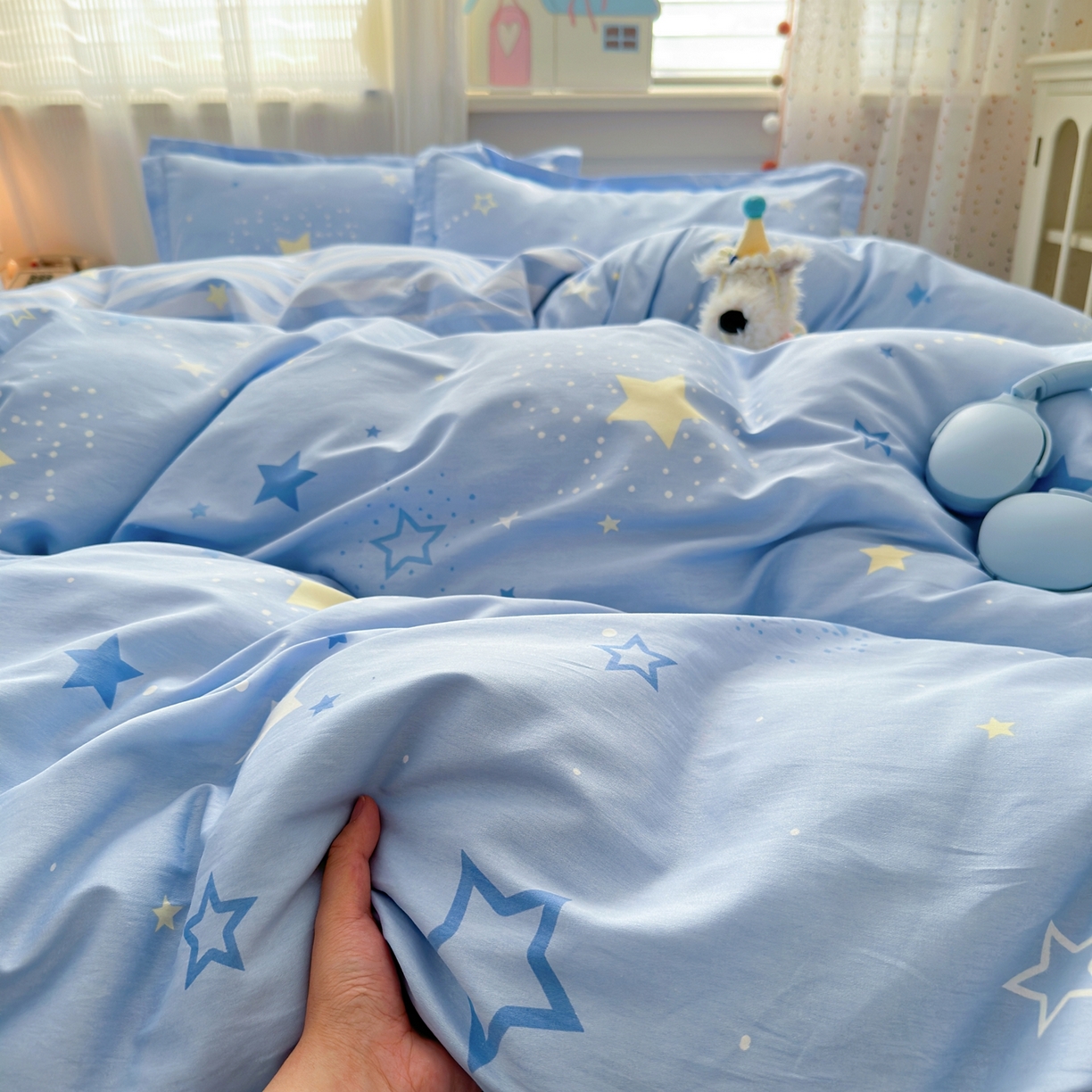 91家纺网 家纺一手货源 找家纺 典雅家纺 2026新款12868全棉纯棉印花四件套 五星集