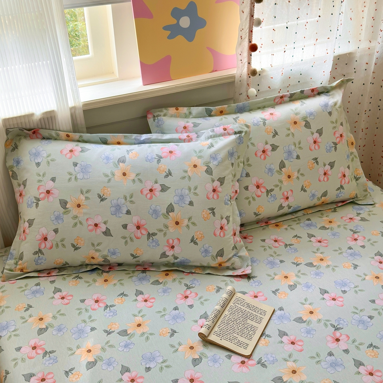 91家纺网 家纺一手货源 找家纺 典雅家纺 2026新款12868全棉纯棉印花四件套 小漫春曲