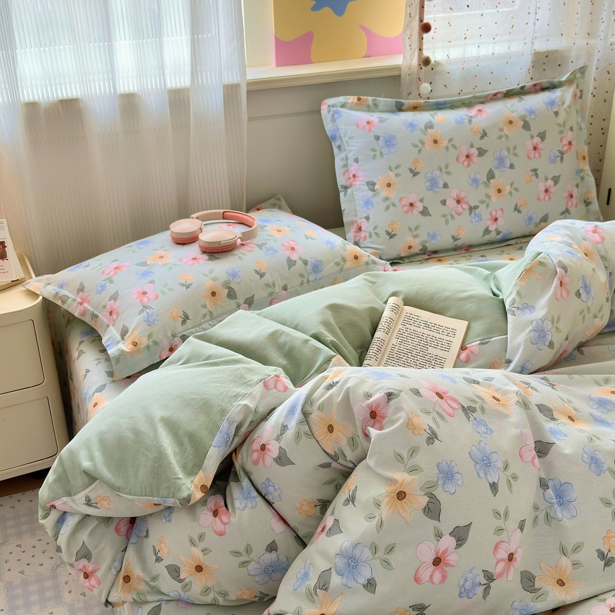 91家纺网 家纺一手货源 找家纺 典雅家纺 2026新款12868全棉纯棉印花四件套 小漫春曲