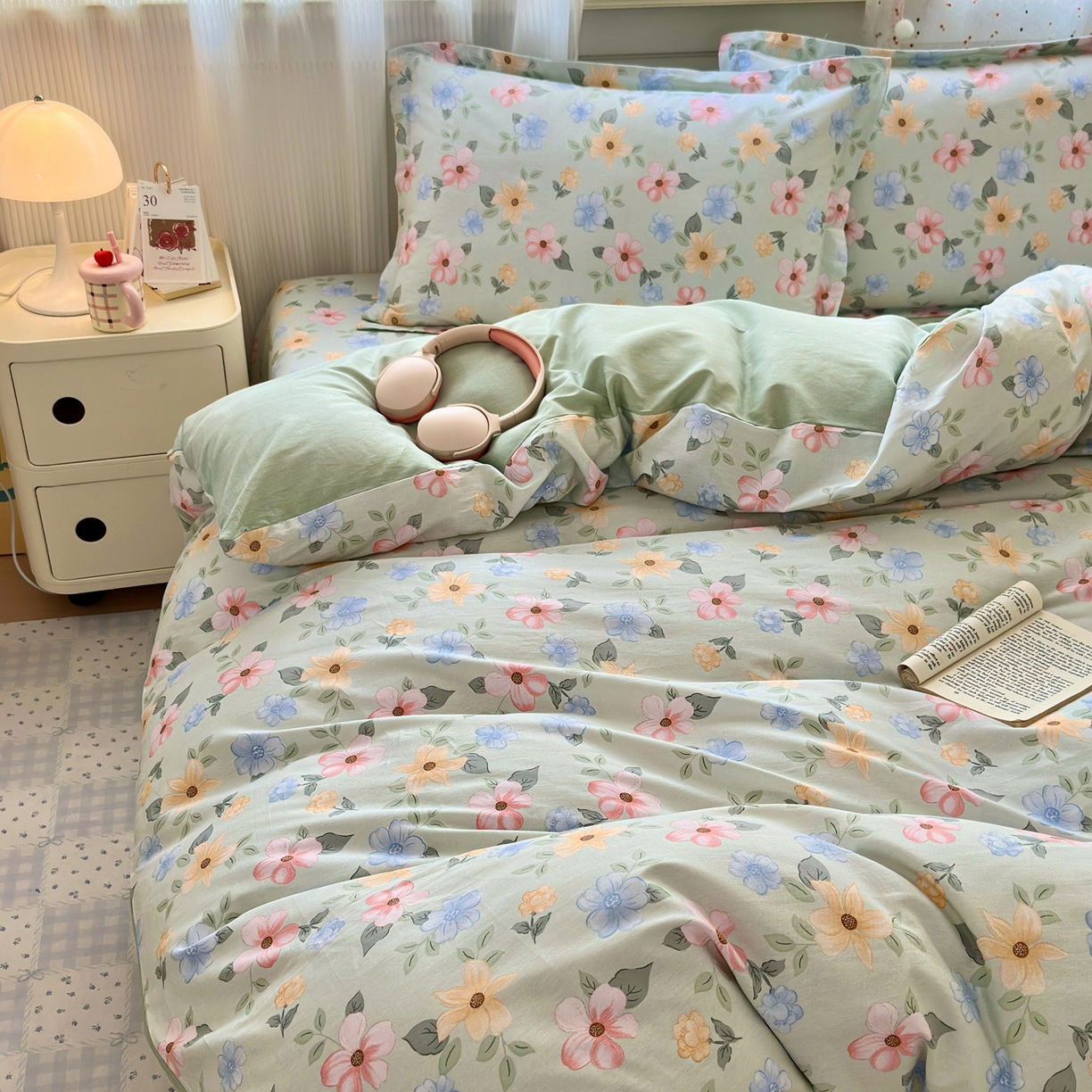 91家纺网 家纺一手货源 找家纺 典雅家纺 2026新款12868全棉纯棉印花四件套 小漫春曲