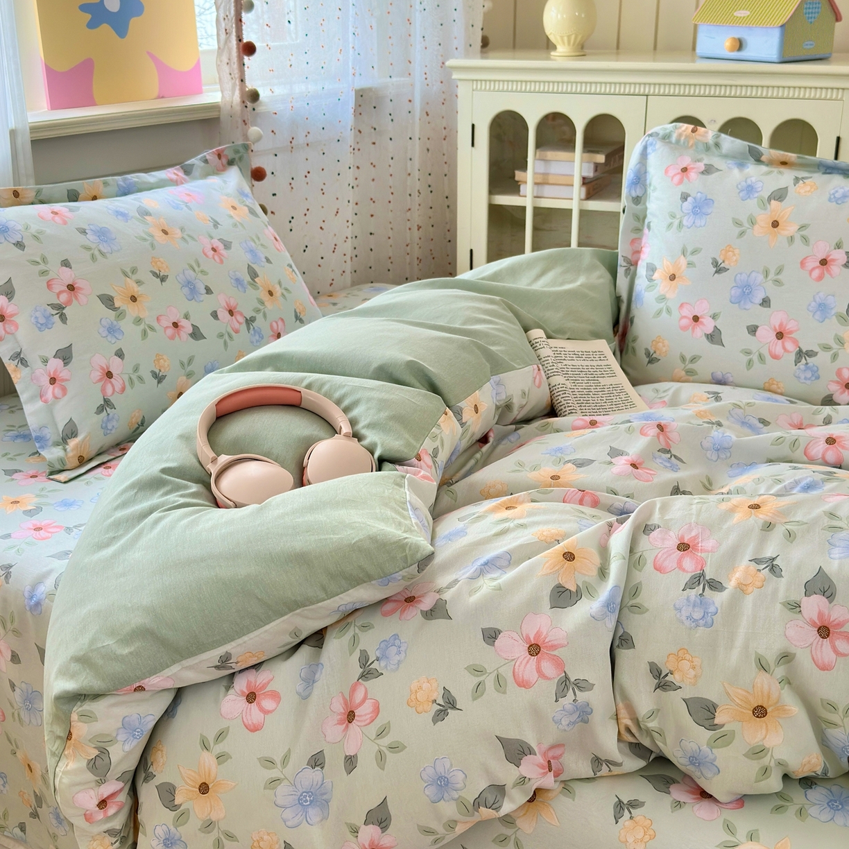 91家纺网 家纺一手货源 找家纺 典雅家纺 2026新款12868全棉纯棉印花四件套 小漫春曲