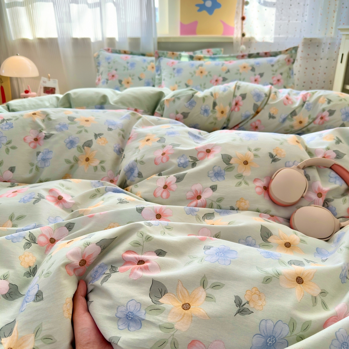 91家纺网 家纺一手货源 找家纺 典雅家纺 2026新款12868全棉纯棉印花四件套 小漫春曲