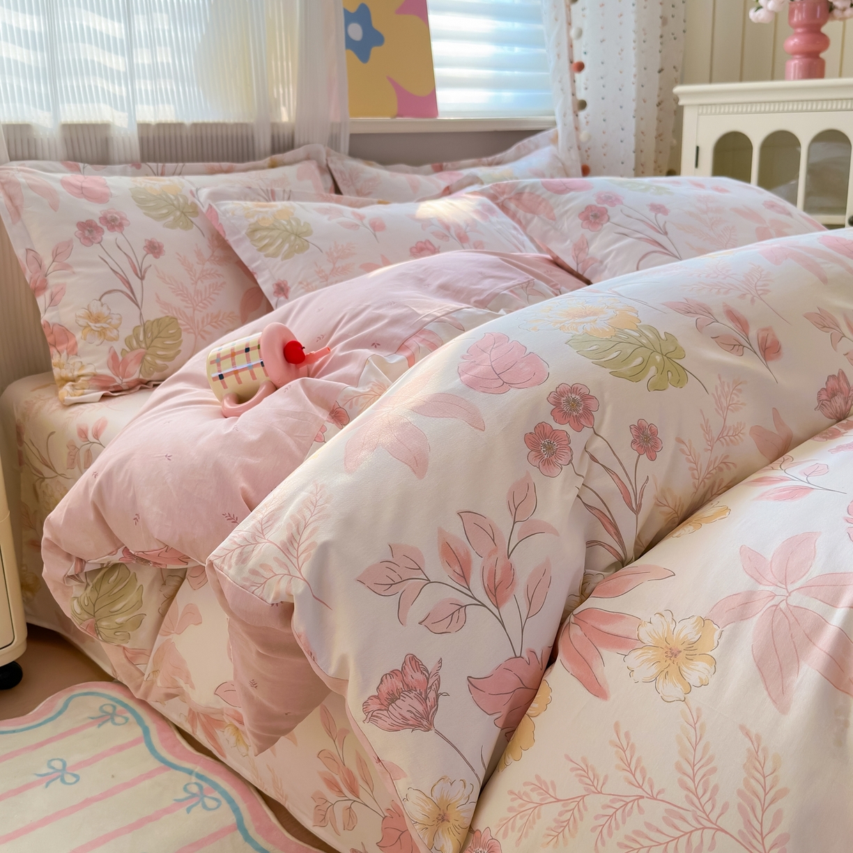 典雅家纺 2026新款12868全棉纯棉印花四件套 叶柔