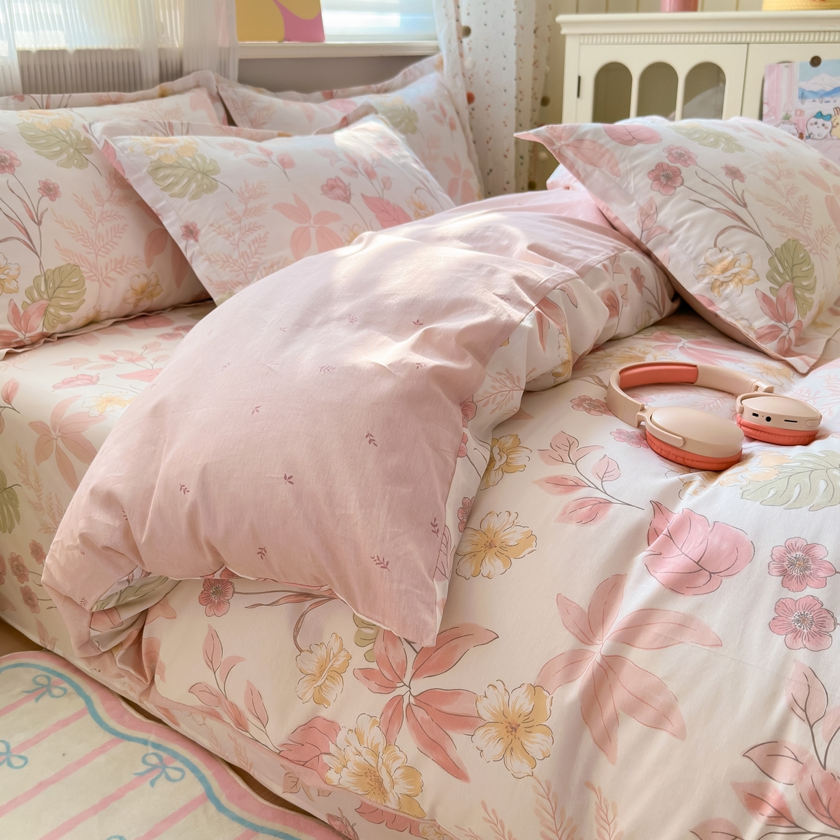 91家纺网 家纺一手货源 找家纺 典雅家纺 2026新款12868全棉纯棉印花四件套 叶柔