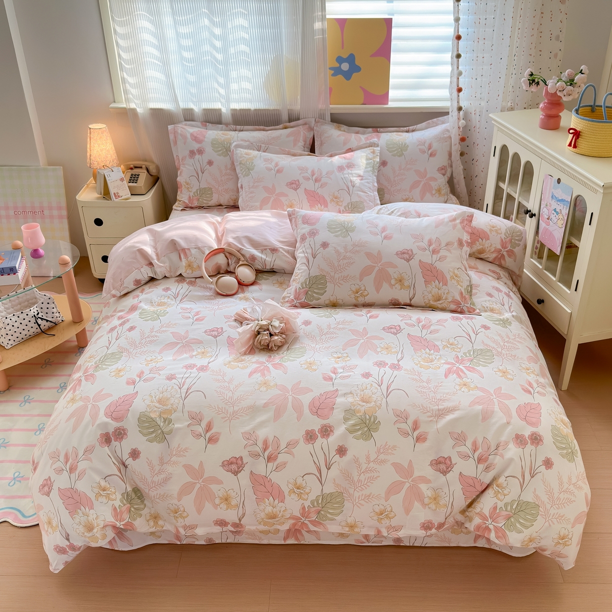 91家纺网 家纺一手货源 找家纺 典雅家纺 2026新款12868全棉纯棉印花四件套 叶柔