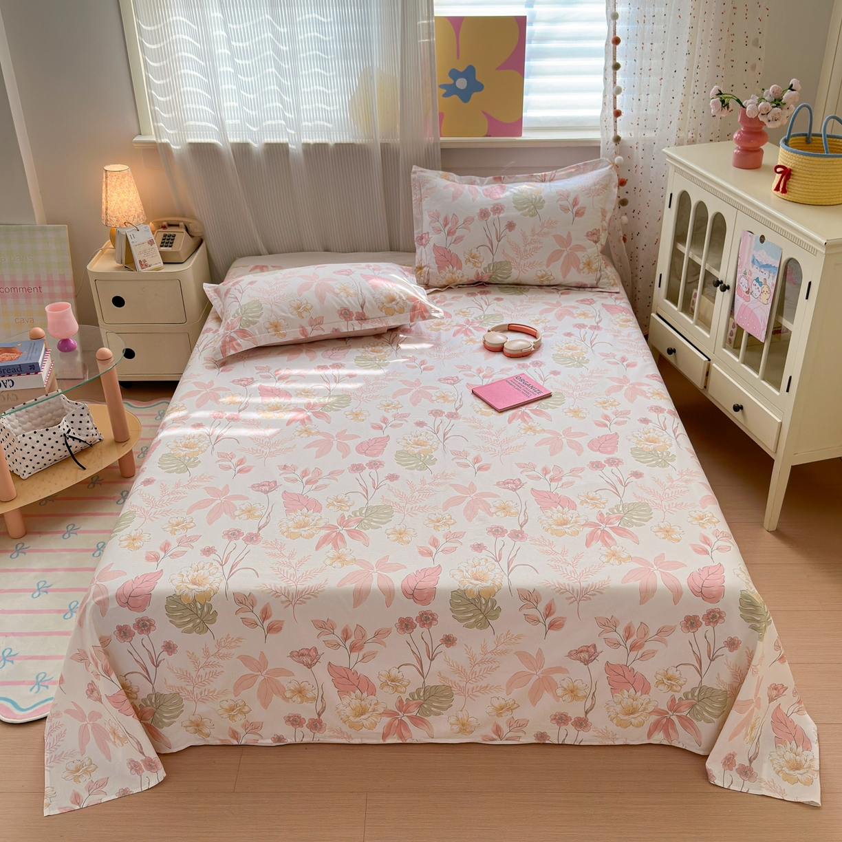 91家纺网 家纺一手货源 找家纺 典雅家纺 2026新款12868全棉纯棉印花四件套 叶柔