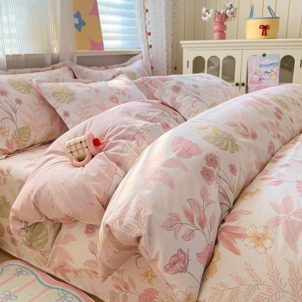 91家纺网 家纺一手货源 找家纺 典雅家纺 2026新款12868全棉纯棉印花四件套 叶柔