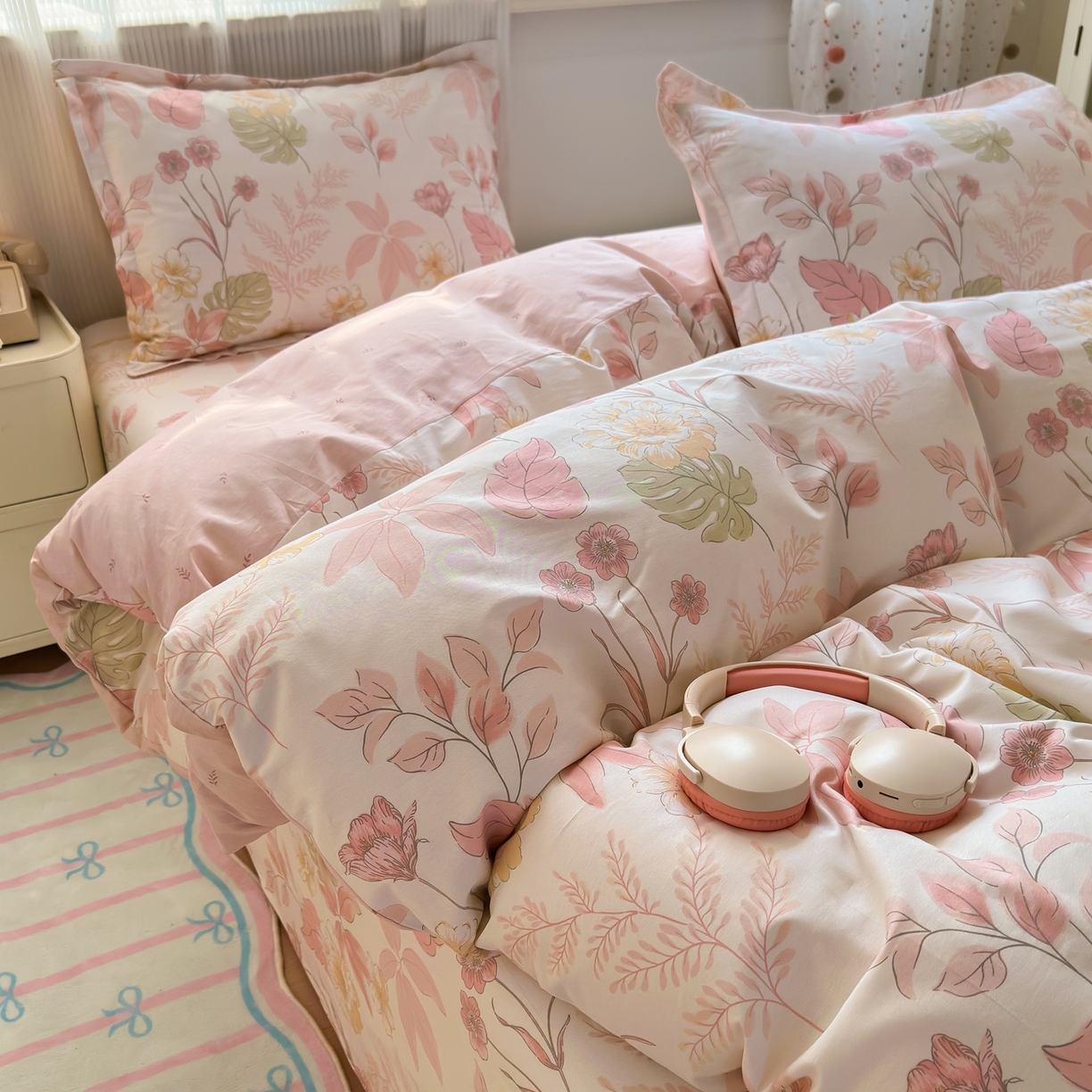 91家纺网 家纺一手货源 找家纺 典雅家纺 2026新款12868全棉纯棉印花四件套 叶柔