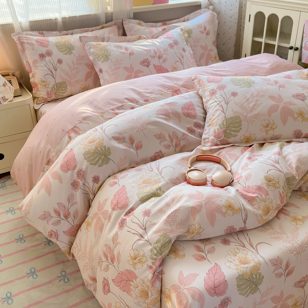 91家纺网 家纺一手货源 找家纺 典雅家纺 2026新款12868全棉纯棉印花四件套 叶柔