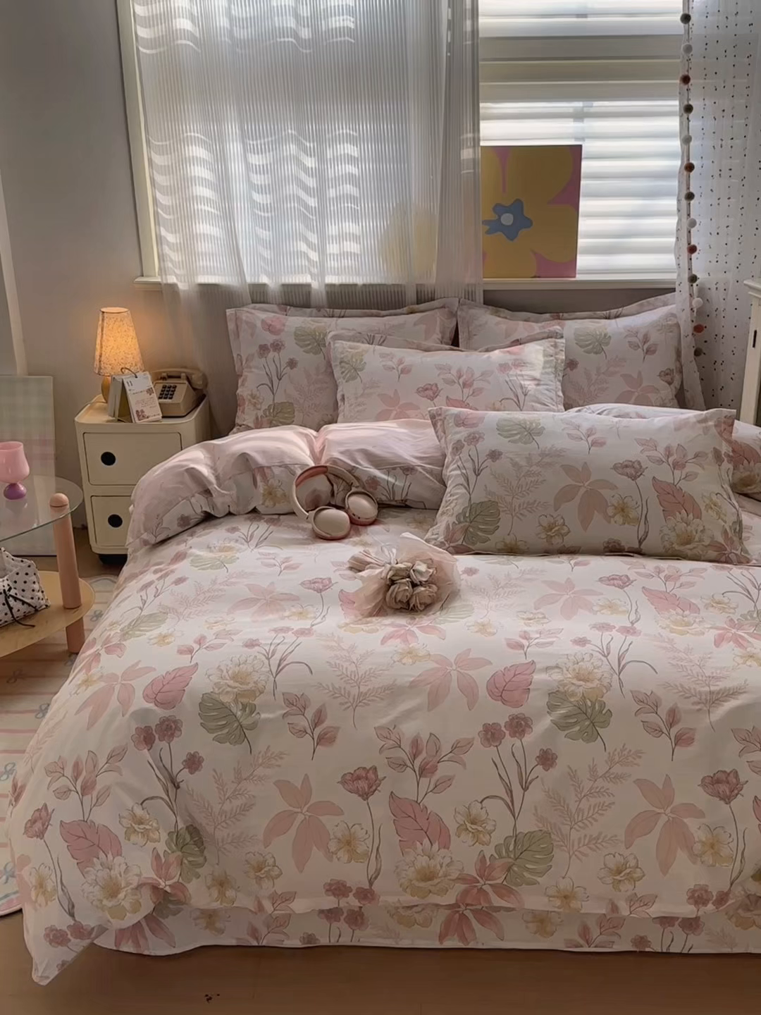 91家纺网 家纺一手货源 找家纺 典雅家纺 2026新款12868全棉纯棉印花四件套 叶柔