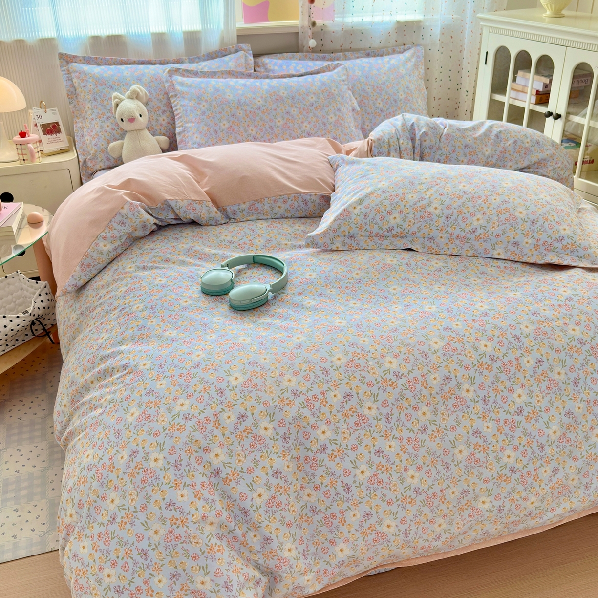 91家纺网 家纺一手货源 找家纺 典雅家纺 2026新款12868全棉纯棉印花四件套 樱芝