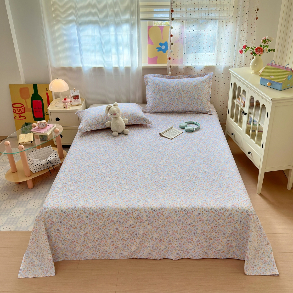 91家纺网 家纺一手货源 找家纺 典雅家纺 2026新款12868全棉纯棉印花四件套 樱芝