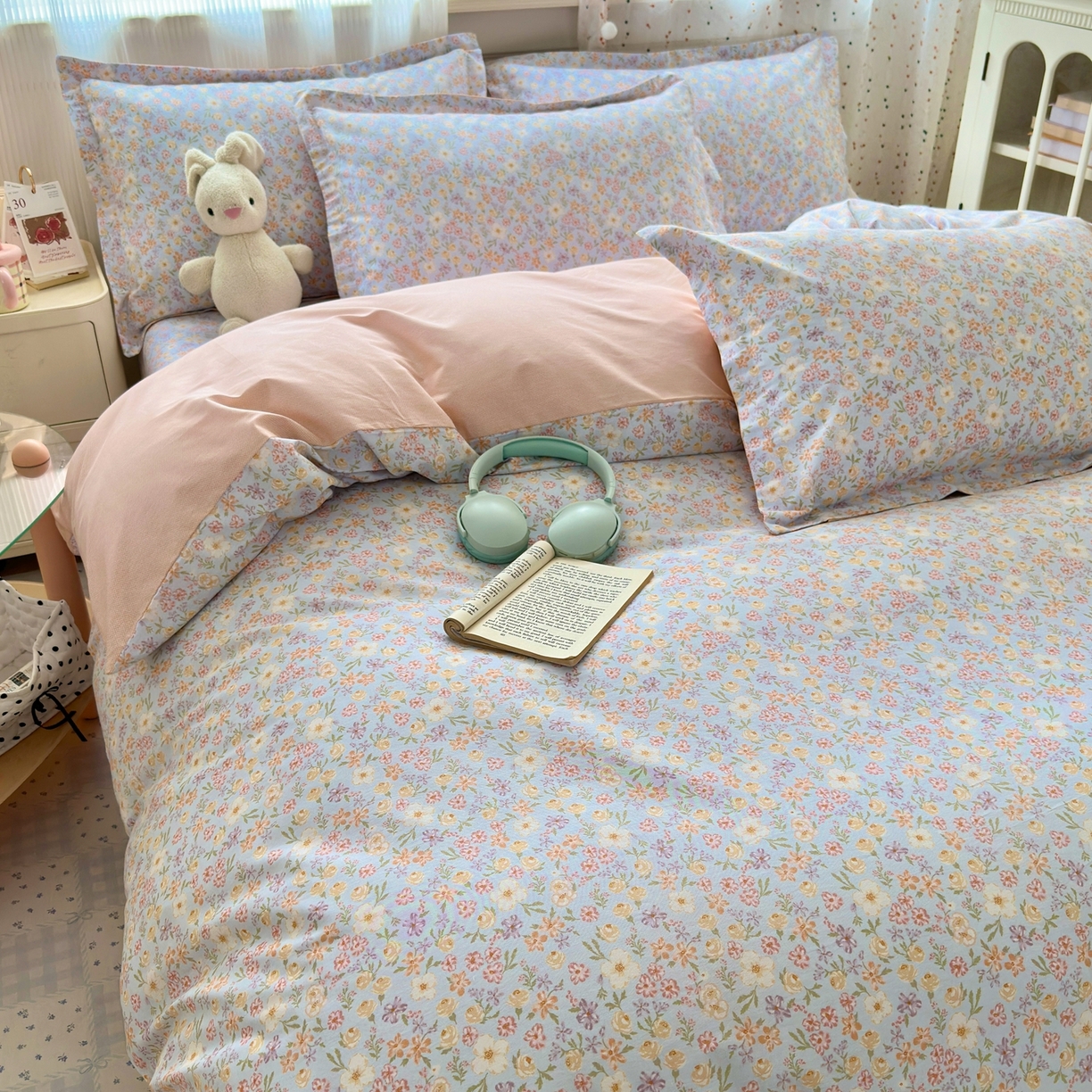 91家纺网 家纺一手货源 找家纺 典雅家纺 2026新款12868全棉纯棉印花四件套 樱芝