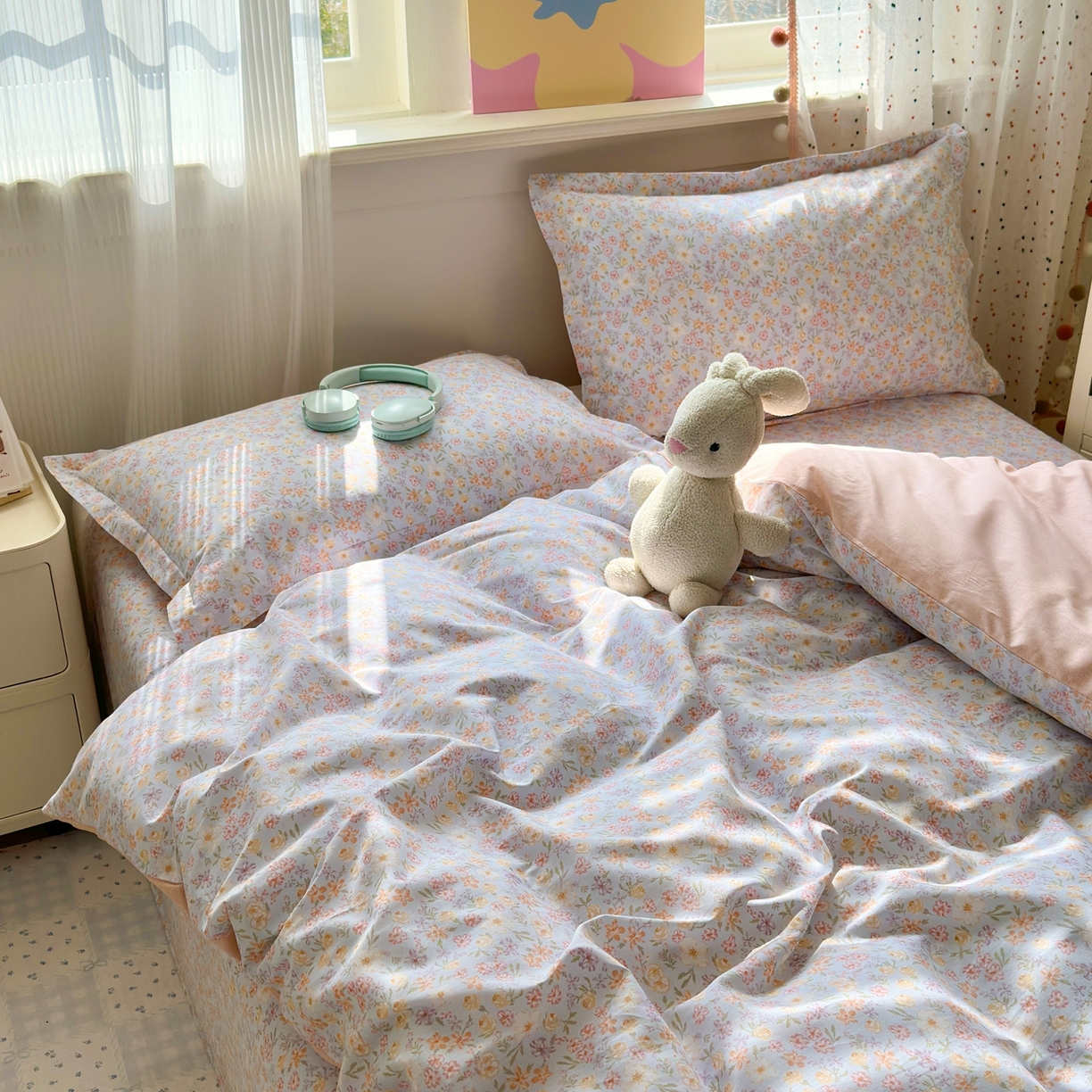 91家纺网 家纺一手货源 找家纺 典雅家纺 2026新款12868全棉纯棉印花四件套 樱芝