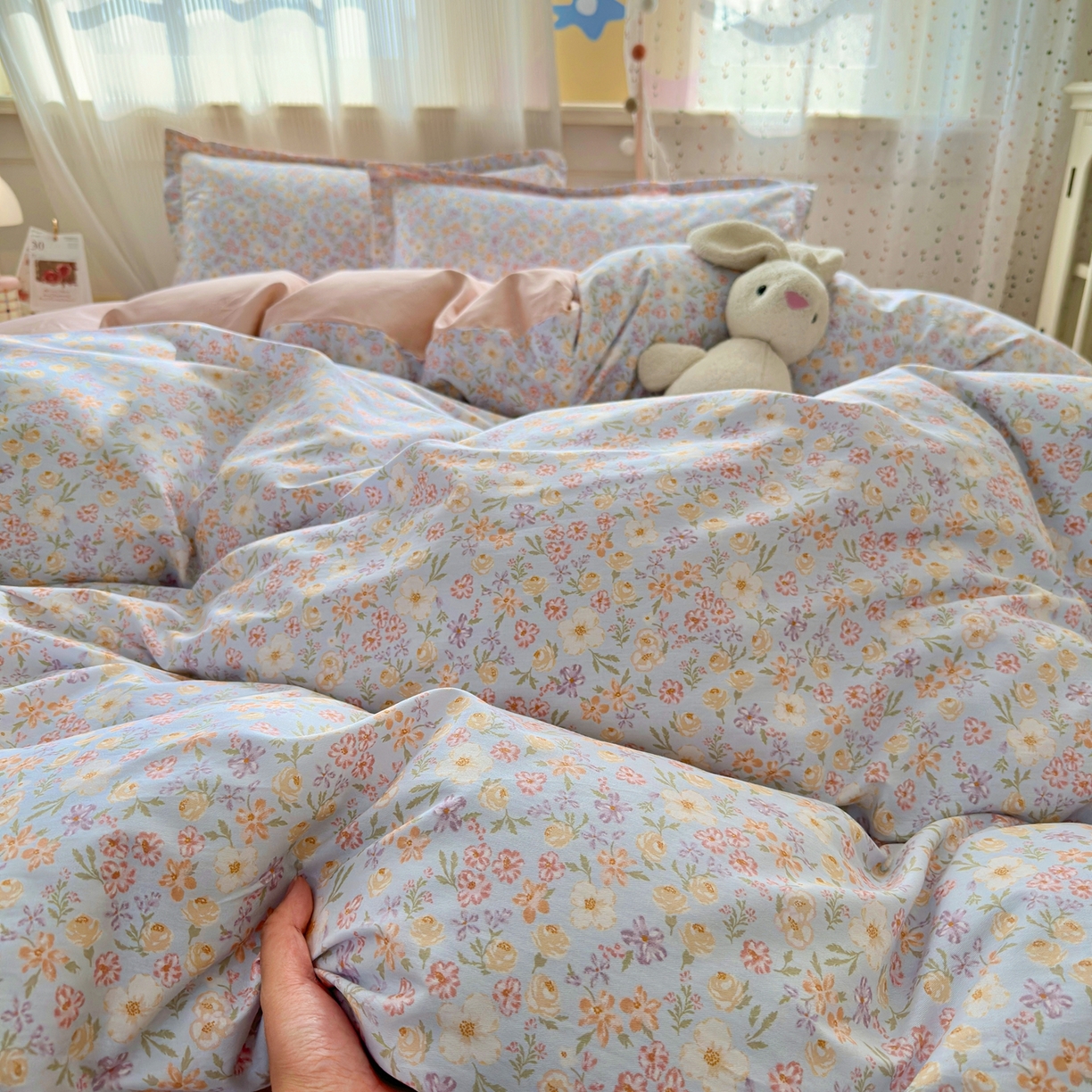 91家纺网 家纺一手货源 找家纺 典雅家纺 2026新款12868全棉纯棉印花四件套 樱芝